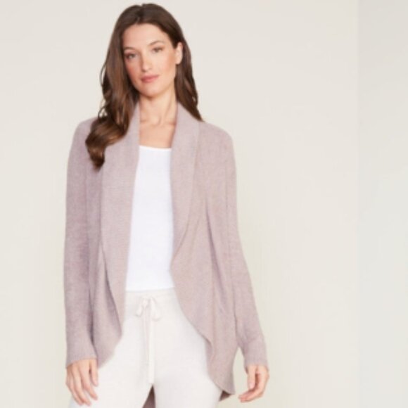 Barefoot Dreams CozyChic Lite Circle Cardigan M- DEEP TAUPE/BLUSH - Picture 2 of 7